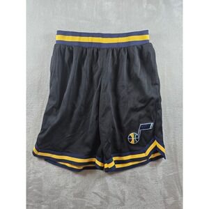 Ultra Game Basketball Shorts Mens Medium Black Utah Jazz NBA Striped Trim